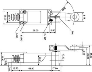 Spamel Łącznik krańcowy 1Z 1R metal / tworzywo popychacz z rolką obrotową (LK122) 4