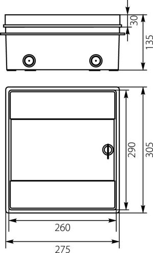 Elektro-Plast Rozdzielnica modułowa hermetyczna 1 x 8 RHp-8 IP65 (36.808) 2
