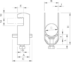 Bettermann Obejma kabłąkowa do kształtowników 2056F 28 FT 22 - 28mm (1169289) 2