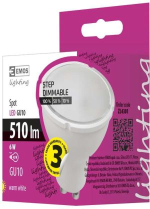 Emos Żarówka LED PREMIUM 6W 230V GU10 510lm 3000K ściemniana (ZL4301) 2