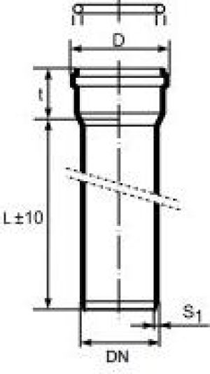 Magnaplast Rura z kielichem - HTEM DN 32 biały (408616) 2