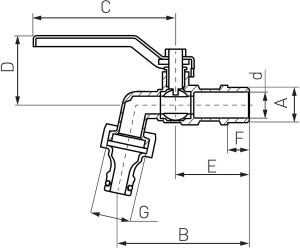 Ferro Zawór kulowy czerpalny 1/2" (KCP1) 2