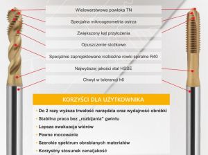 Fanar Gwintownik ręczny DIN-376C R40 HSSE TIN 800X M16 (D2-513X01-0160) 2