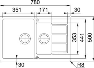 Zlewozmywak Franke Zlewozmywak 1,5-komorowy Sirius SID 651-78 onyx (114.0496.085) 2