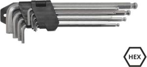 AWTools Zestaw kluczy imbusowych hex typ L 1,5-10mm z kulką 9szt. (AW40529) 1