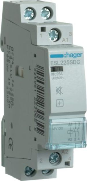 Hager Stycznik modułowy 2Z 12V AC/DC (ESL225SDC) 1