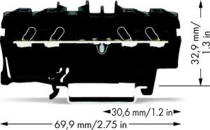 Wago Złączka 4-przewodowa 2,5mm2 czarna (2002-1405) 2
