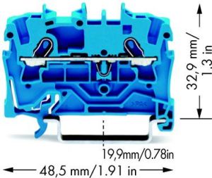 Wago Złączka szynowa 2-przewodowa 1,5mm niebieska (2001-1204) 2