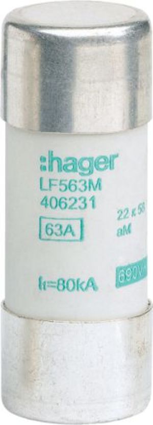 Hager Bezpiecznik cylindryczny 22 x 58 aM 63A (LF563M) 1