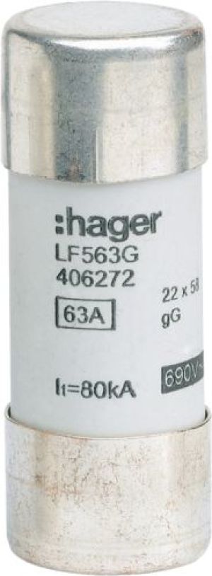 Hager Bezpiecznik cylindryczny BiWtz 22 x 58 gG 63A (LF563G) 1