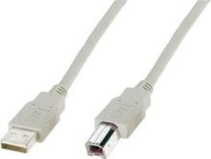 Kabel USB Digitus USB-A - USB-B 1.8 m Beżowy (AK-300102-018-E) 1