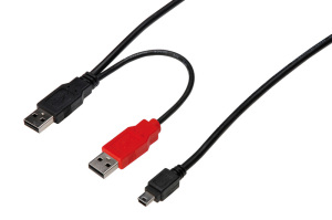 Kabel USB Digitus Kabel rozgałęźniacz miniUSB 2.0 /Canon/ Typ 2xUSB A/miniUSB B(5pinów), M/M 1