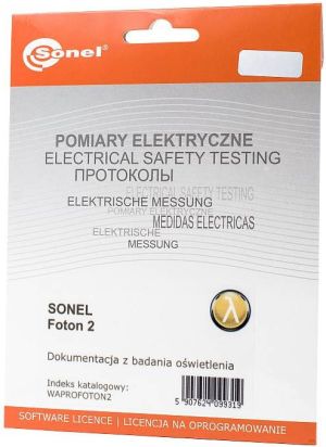 Sonel Program do tworzenia protokołów z pomiarów oświetlenia Foton 2 (WAPROFOTON2) 2