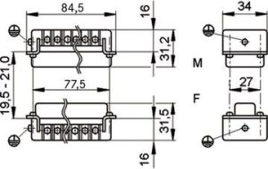LAPP Wklad złącza 6P+PE żeński 35A 500V EPIC H-BS 6 BS 1-6 (10171000) 3