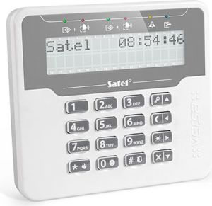 Satel Klawiatura obsługi systemu alarmowego LCD wersja M, biała obudowa, do systemu Versa (VERSA-LCDM-WH) 1