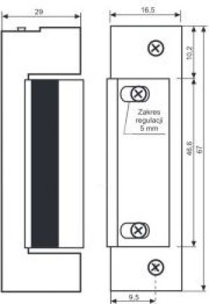 Łucznik Elektrozaczep symetryczny NC podstawowy 1410-12AC/DC (19814-1201) 1