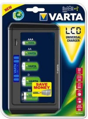 Ładowarka Varta Ładowarka akumulatorów 4h AA/AAA/C/D/9V LCD Universal USB 1