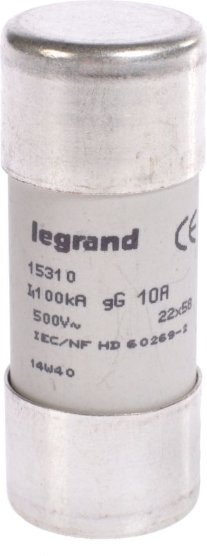 Legrand Wkładka bezpiecznikowa cylindryczna 10A gL 500V HPC 22 x 58mm (015310) 1