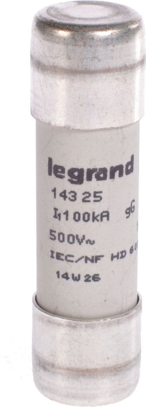 Legrand Wkładka bezpiecznikowa cylindryczna 25A gL 500V HPC 14 x 51mm (014325) 1