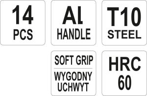 Yato Komplet nożyków precyzyjnych 14szt. (YT-75140) 4