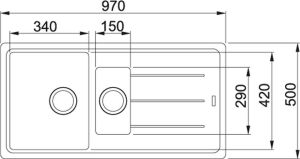 Zlewozmywak Franke Zlewozmywak 1,5-komorowy z ociekaczem Basic BFG 651 biały (114.0365.349) 2