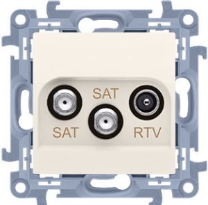 Kontakt-Simon 10 Gniazdo antenowe podwójne SAT-SAT-RTV kremowy 1