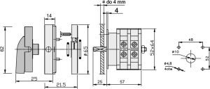 Elektromet Łącznik krzywkowy 0-1 3P 40A zatablicowy z płytką przednią Łuk 40-15 IP65 (924058) 2