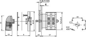 Elektromet Łącznik krzywkowy 0-1 3P 16A IP65 Łuk 16-12 z płytką przednią (921609) 2