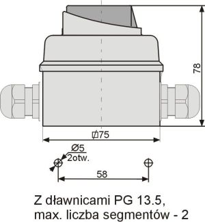 Elektromet Łącznik krzywkowy 0-1 3P 12A IP65 Łuk E12-13 w obudowie (921213) 2