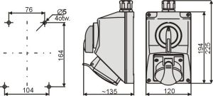 Elektromet Zestaw instalacyjny z rozłącznikiem O-I 5P 400V IP54 (971603) 2