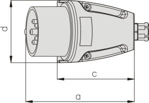 Elektromet Wtyczka stała czerwona 32A 400V IP44 (922065) 2