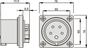 Elektromet Wtyczka tablicowa prosta czerwona 32A 400V IP44 (922035) 2