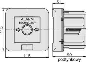 Elektromet Wyłącznik alarmowy z zamkiem 2Z 12A /WYŁĄCZNIK GŁÓWNY/ IP55 WGZp-2s (921541) 4