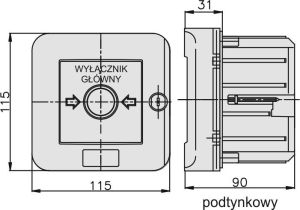 Elektromet Wyłącznik alarmowy z zamkiem 2Z 2R 12A /WYŁĄCZNIK GŁÓWNY/ IP55 WGZp-4s (921546) 4