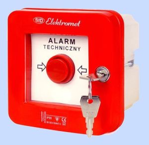 Elektromet Wyłącznik alarmowy samoczynny podtynkowy z zamkiem i młoteczkiem WAZp-1s (921501) 1