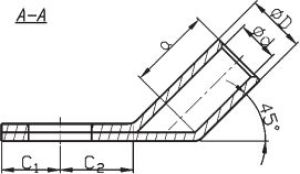 Ergom Końcówka oczkowa kątowa 45° K45R 70/8 (E11KM-01050103100) 3