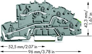 Wago Złączka szynowa 3-pietrowa 2,5mm2 L/L/PE szara (2003-7645) 2
