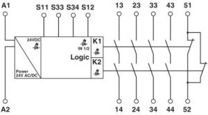 Phoenix Contact Przekaźnik bezpieczeństwa do zatrzymania awaryjnego i drzwi bezpieczeństwa 24V AC/DC 2xLED PSR-SCP- 24UC/ESA2/4X1/1X2/B (2963802) 2