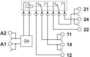 Phoenix Contact Moduł przekaźnikowy 2P 15A 24V DC PLC-RSC- 24DC/21-21 (2967060) 2