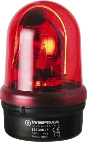 Werma Sygnalizator ostrzegawczy czerwony 115-230V AC/DC obrotowy IP65 (885.100.78) 1