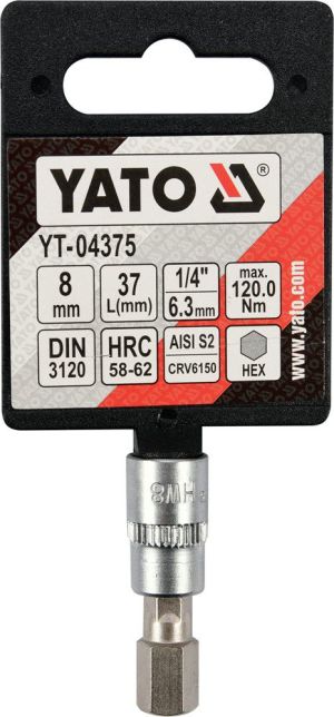 Yato Nasadka trzpieniowa imbusowa hex 1/4" H8 x 37mm (YT-04375) 3