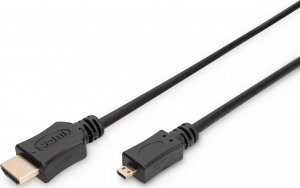 Kabel Digitus HDMI Micro - HDMI 2m czarny (AK-330109-020-S) 1