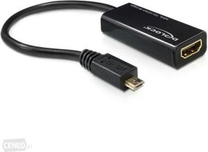 Adapter USB Delock Brak microUSB - HDMI Czarny  (Z11451) 1