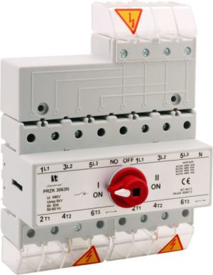 Spamel Przełącznik sieć-agregat 63A 3P+N biegun N nierozłączalny (PRZK-3063NW01) 1