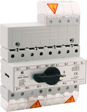 Spamel Przełącznik sieć-agregat 80A 3P+N biegun N nierozłączalny (PRZK-3080NW02) 1