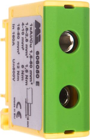 EM Group Złączka szynowa 1-torowa 1,5-50mm2 żółto-zielona EURO OTL (606050 E) 1