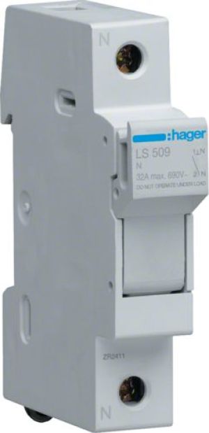 Hager Rozłącznik bezpiecznikowy cylindryczny 1P 32A 10 x 38mm (LS509) 1