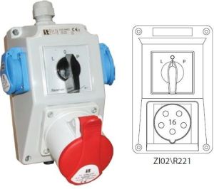 Spamel Zestaw instalacyjny z gniazdem 16A 5P L-0-P czerwony (ZI02R221) 3