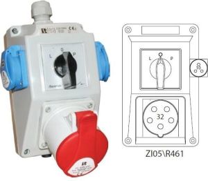 Spamel Zestaw instalacyjny z gniazdem 32A 5P+2P+Z L-0-P czerwony (ZI05R461) 3