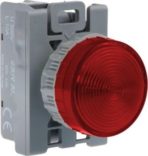 Spamel Lampka sygnalizacyjna 22mm czerwona (SP22-LC-230-BA9S.) 1